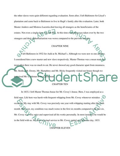 FREDERICK DOUGLASS, NARRATIVE from chapter 7 to chapter 11