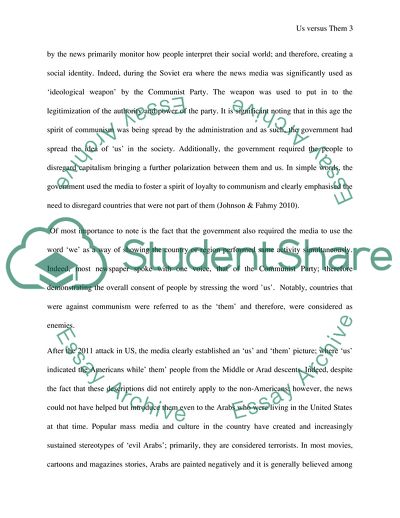 News and Construction of Us versus Them