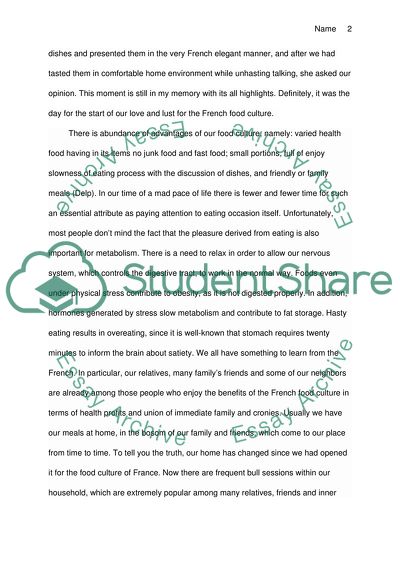 The Place of Food Cultures in Our Life