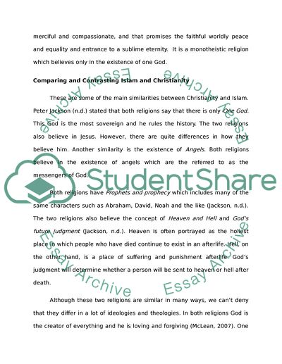 Comparing and Contrasting Islam and Christianity