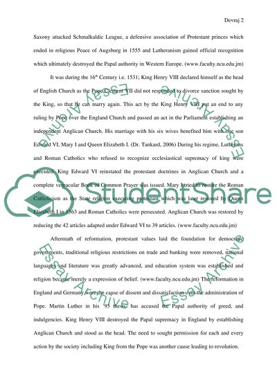 Reformation in England and Germany