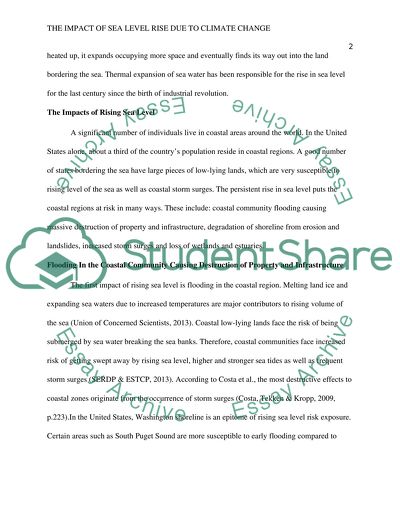 The Impact of Sea Level Rise Due to Climate Change