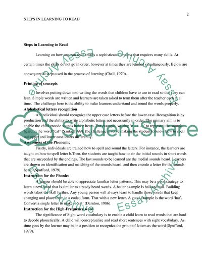 Steps of Learning to Read