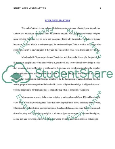 Your Mind Matters by John Stott