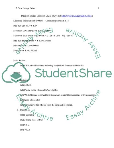 New Energy Drink: Super Health Accounting Assignment