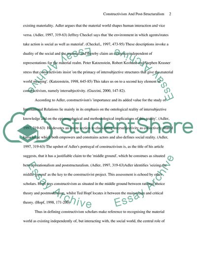 Constructivism and post-structuralism