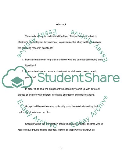 Impact of Animation on Childrens Psychological Development