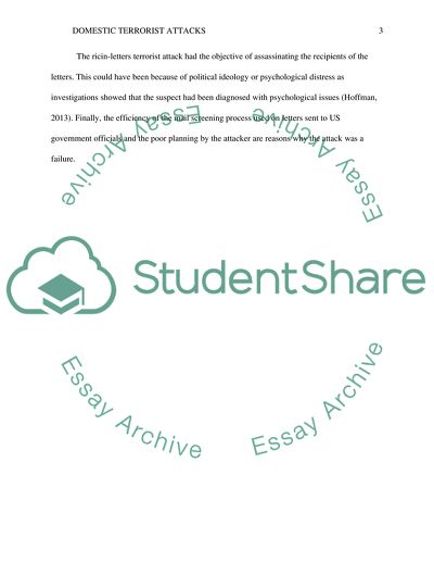 Successful/Unsuccessful Domestic Terrorist