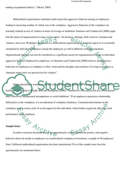 Construct Development, Scale Creation and Process Analysis
