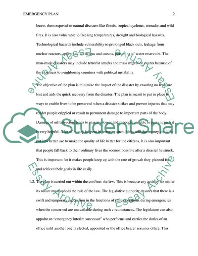 Emergency Plan Analysis