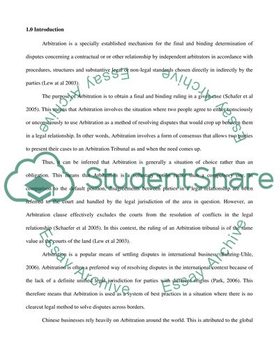 Relationship between Illegality and International Commercial Arbitration with a Focus on China