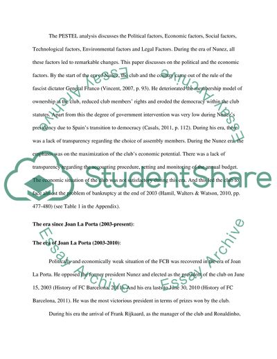 Analysis of the Macro Environment of Barcelona Football Club