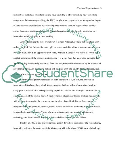 Types of organizations