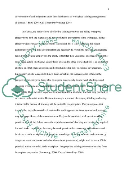 Training of Employees in Call Centers