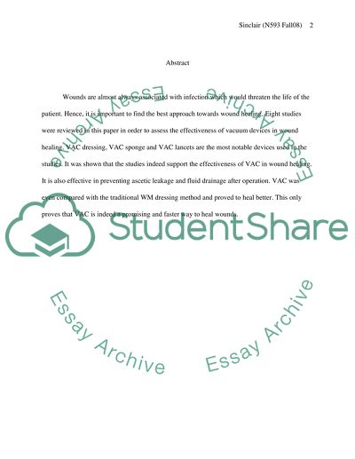 Literature Review Are Wound Vacuum Devices Healing Wounds