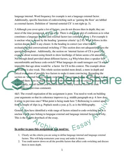 Language-External and Internal Factors Affecting Code-Switching