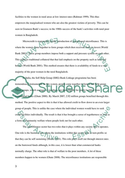 Microcredit in Bangladesh and India