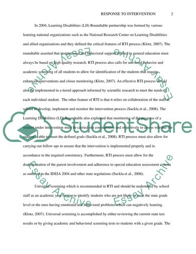 Response to Intervention-RTI