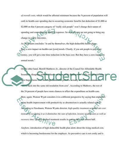 The impact of High-Deductible Health Plans