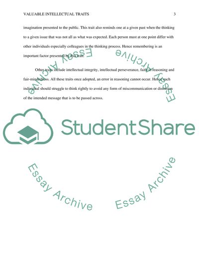 Valuable Intellectual Traits