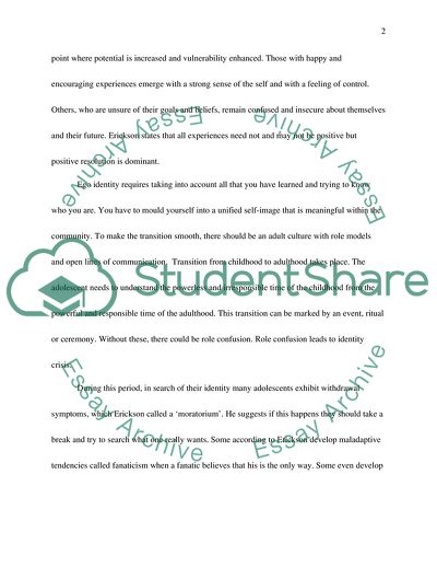 Ego Identity v. Role Confusion