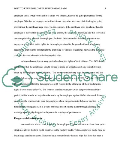 Why to Keep Employees Performing Bad