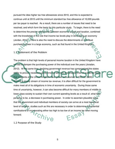 An Assessment of Income Tax in the UK and Its Impact on the Purchasing Power of the Individual