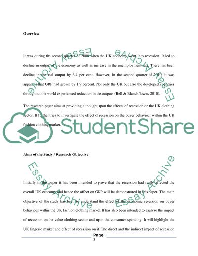Effect of Recession on the UK Clothing Sector
