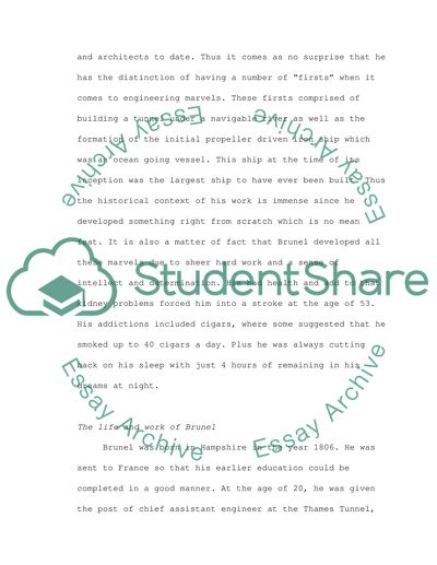 The Life, Work and Influence of Brunel