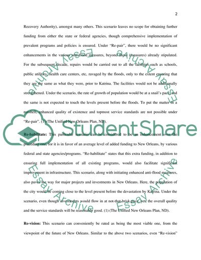 New Orleans scenarios: Re-pair, Re-habilitate, Re-vision