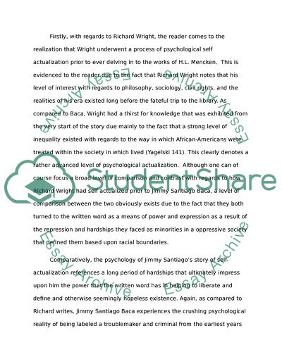 Comparison/contrast of Wright and Baca