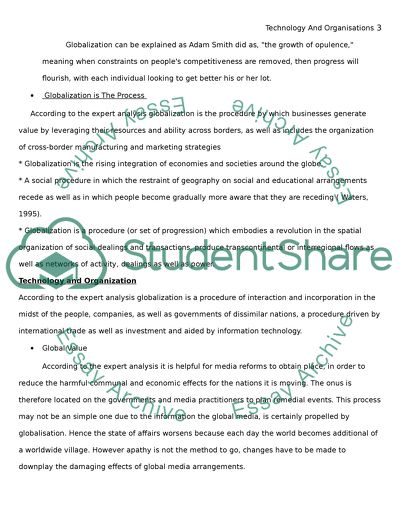 The Effects of Globilisation