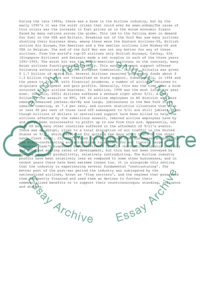 External Forces That Have Brought Cross Border Restructuring In Airline Industry