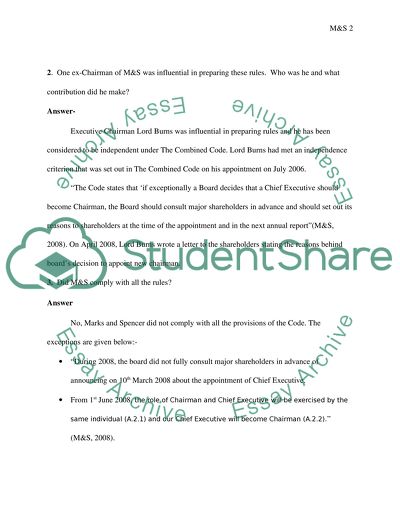 Marks and Spencer Financial Accounting
