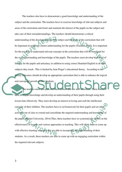 A critical analysis of Uk Teaching standard 2