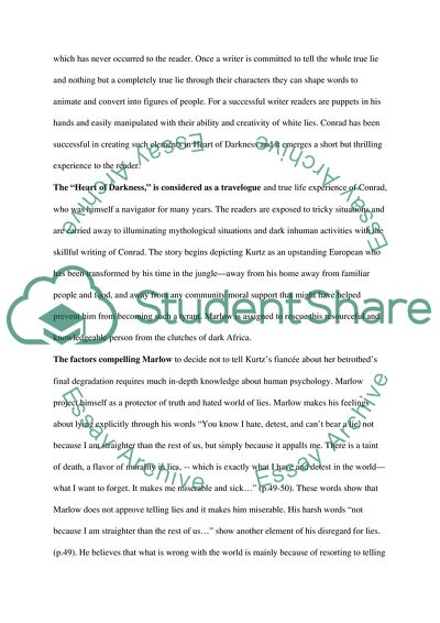 Why Marlow Lie to Kurtzs Fianc