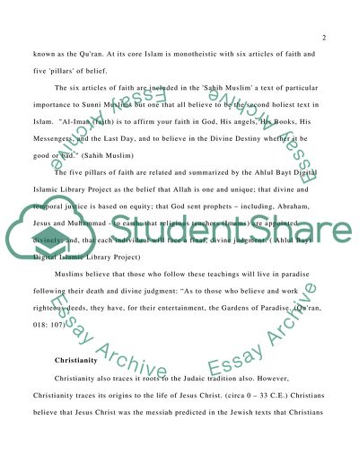 Islam and Christianity: Comparisons and Contrasts