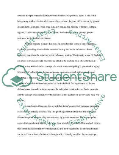 Existence precedes essence