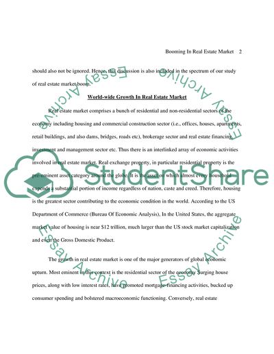 Booming of Real Estate Market