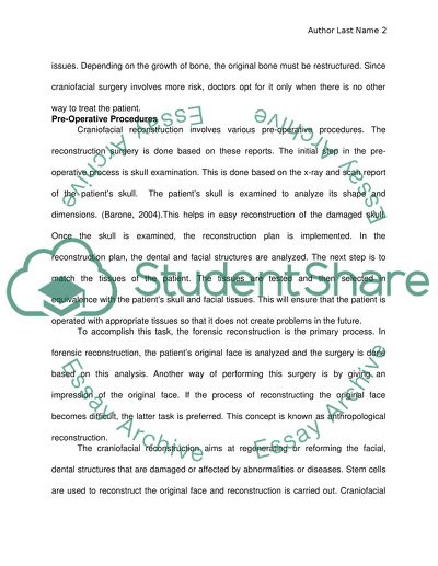 Cranialfacial reconstruction - pre op surgical technologist tech