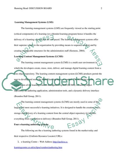 EDU 626 Discussion Board 1