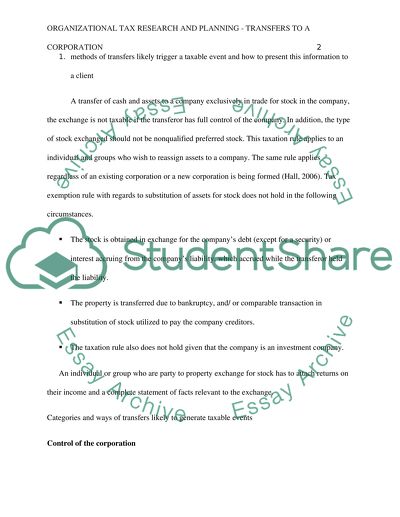 Organizational Tax Research and Planning