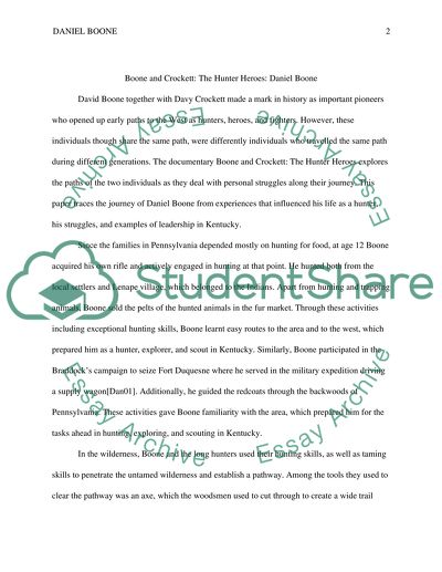 Film Analysis C.P. Paper on Daniel Boone