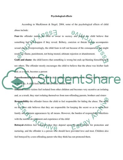 Sexual Harassment on Children