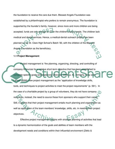 Medical-Dental Outreach Project for Children