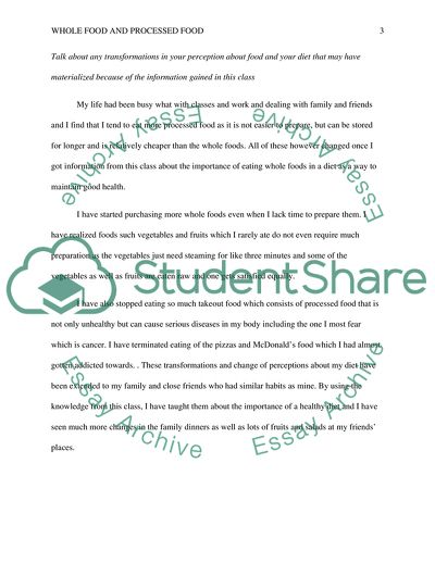 Differences between Whole Food and the Processed Food