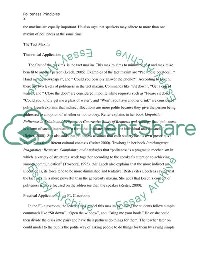 The Impacts of the Politeness Principle on Foreign Language Acquisition, Geoff Leech