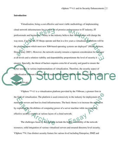 Vsphere 4.1 and the security enhancements of it