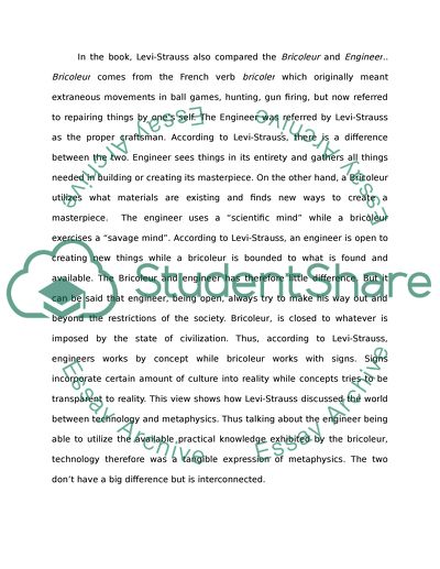 Analysis of Claude Levi Strausss Books