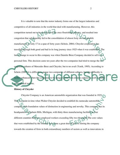 Milestones of Chryslers History